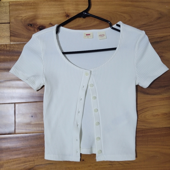 Cropped button down top - Picture 2 of 5